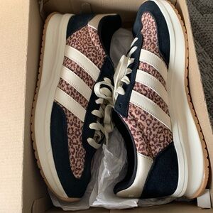 Adidas Women's Leopard Print Sneakers - Black and Tan